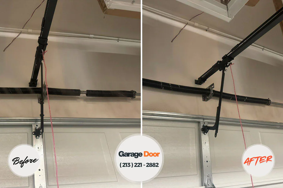 Before and after: garage door repair North Rock Springs, WY
